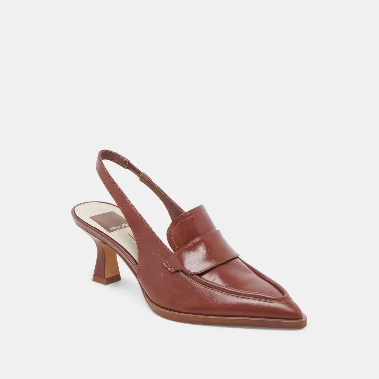 Dolce Vita Heels^ADELE HEELS BROWN CRINKLE PATENT LEATHER