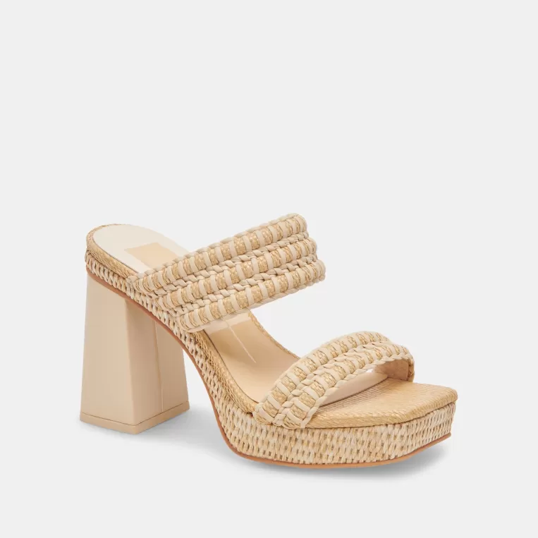 Dolce Vita Heels^ALFRED HEELS LT NATURAL RAFFIA