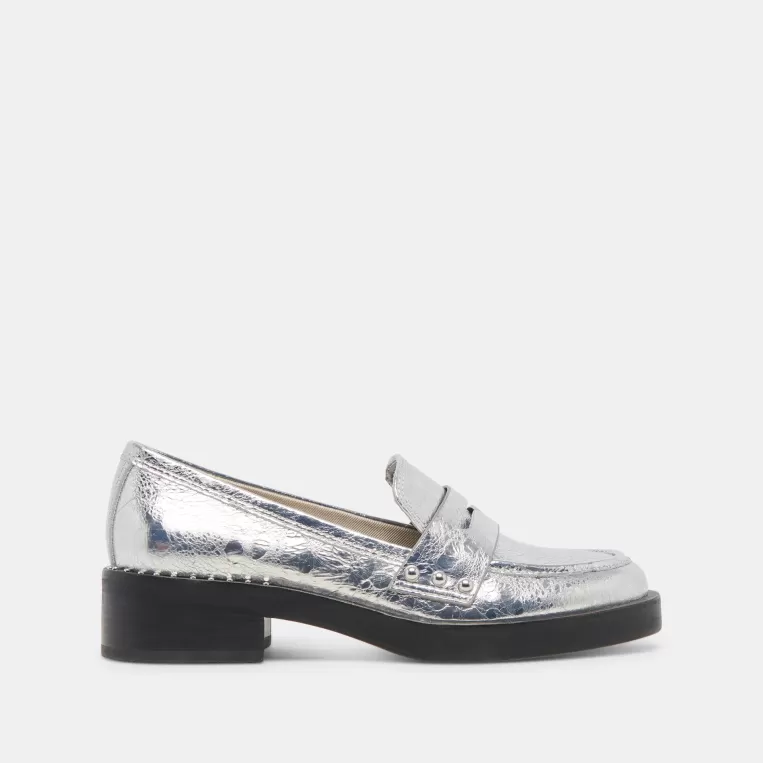 Dolce Vita Flats & Loafers^ALIANE LOAFERS SILVER DISTRESSED LEATHER