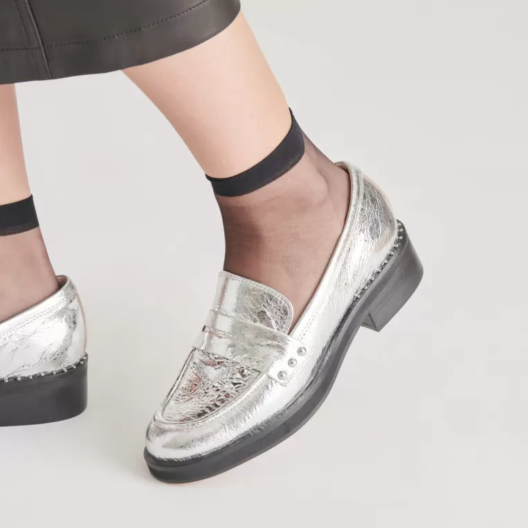 Dolce Vita Flats & Loafers^ALIANE LOAFERS SILVER DISTRESSED LEATHER