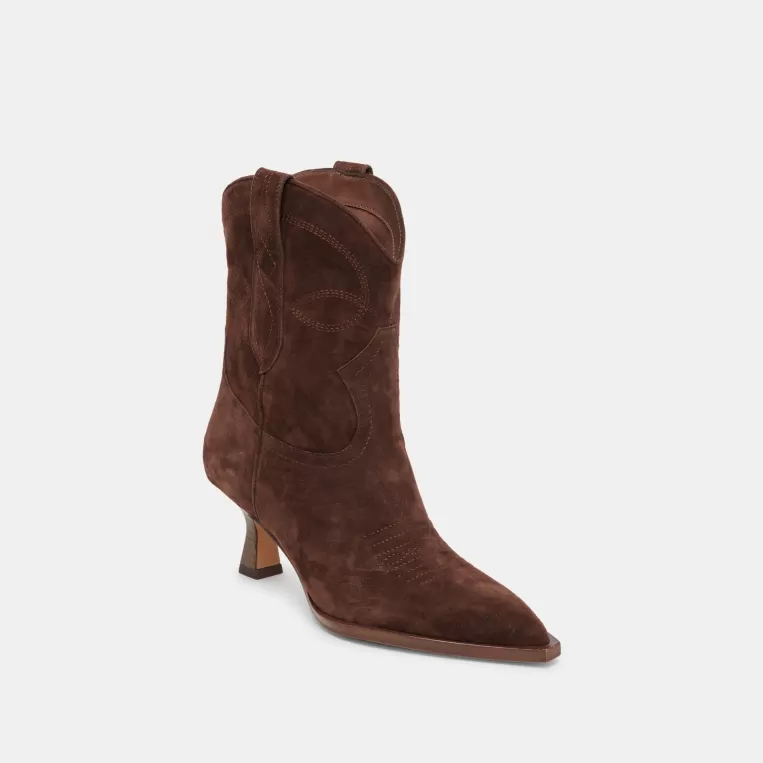 Dolce Vita Western Inspired | Boots & Booties^ANGEL BOOTIES DK BROWN SUEDE