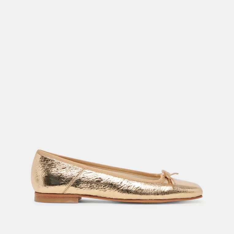 Dolce Vita Make It Metallic | Ballet Flats^ANISA BALLET FLATS GOLD DISTRESSED LEATHER