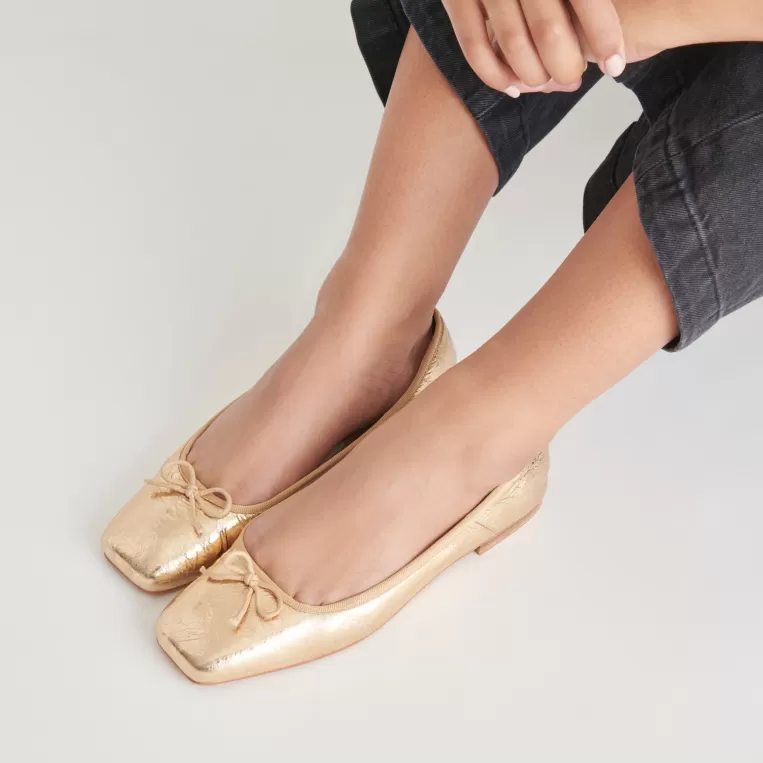 Dolce Vita Make It Metallic | Ballet Flats^ANISA BALLET FLATS GOLD DISTRESSED LEATHER