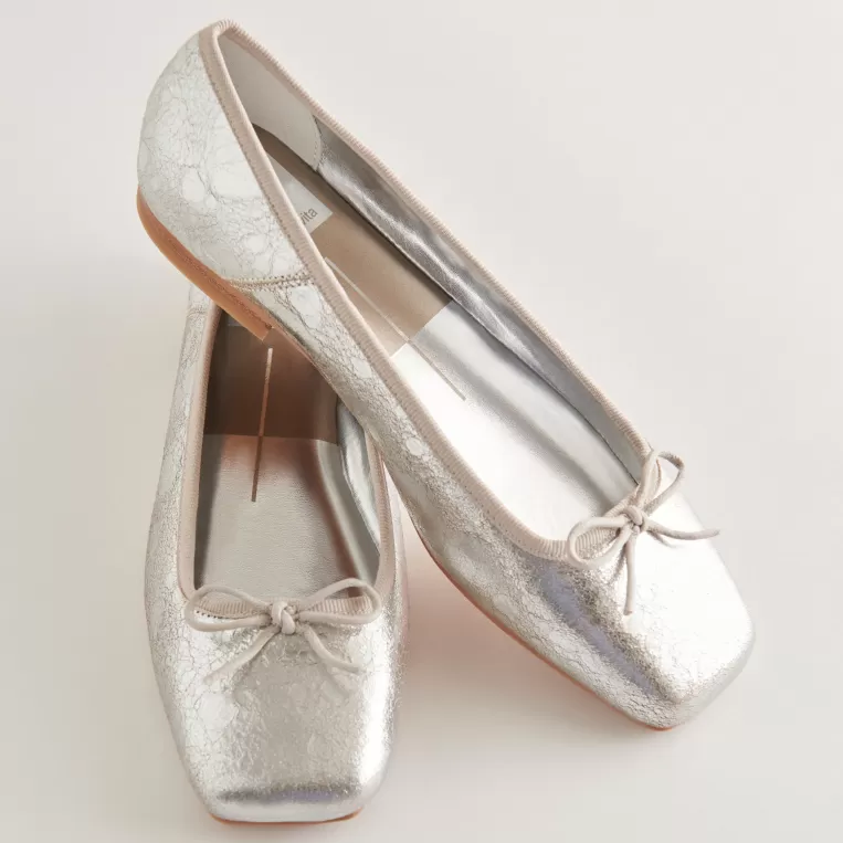 Dolce Vita Make It Metallic | Ballet Flats^ANISA BALLET FLATS SILVER DISTRESSED LEATHER