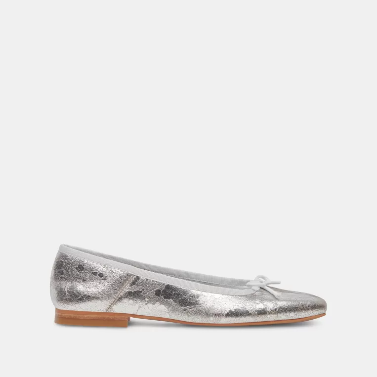 Dolce Vita Make It Metallic | Ballet Flats^ANISA WIDE BALLET FLATS SILVER DISTRESSED LEATHER