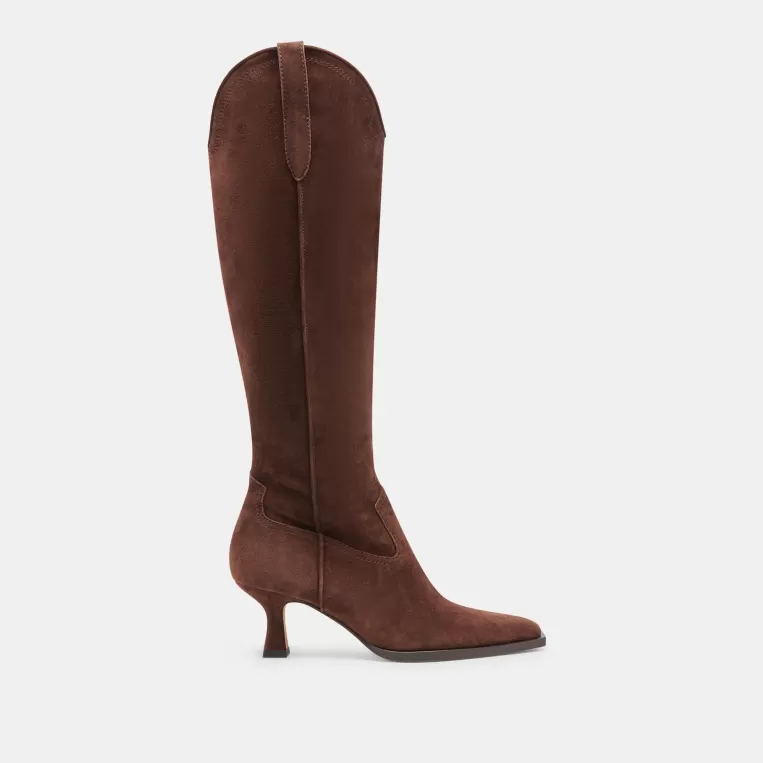 Dolce Vita Western Inspired | Tall Boots^ARIANA WIDE CALF BOOTS DK BROWN SUEDE