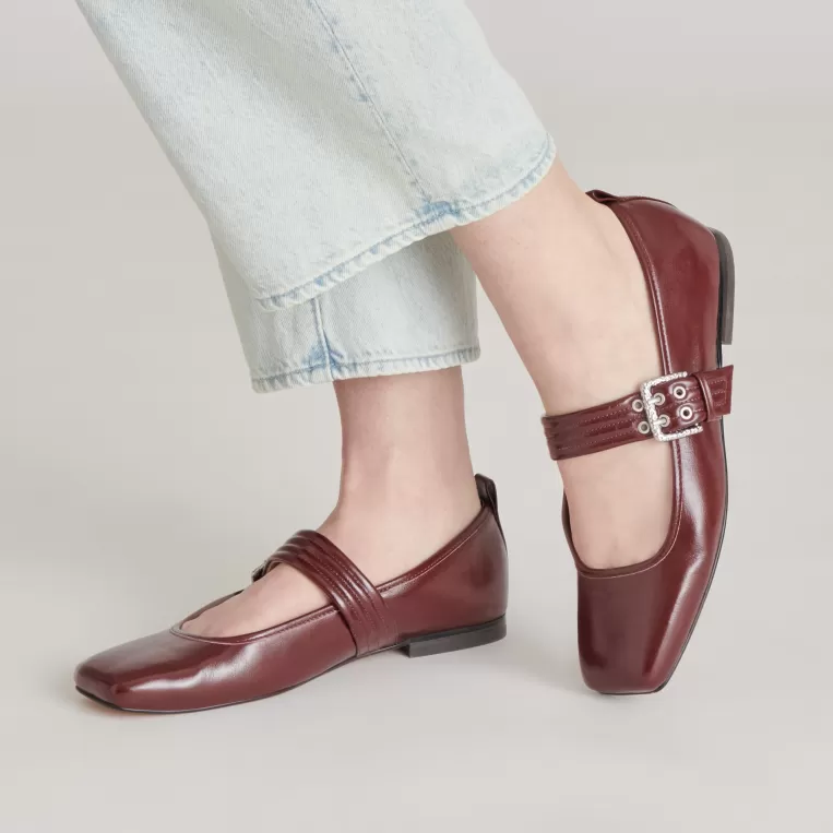 Dolce Vita Mary Janes | Ballet Flats^ARORA BALLET FLATS BURGUNDY CRINKLE PATENT