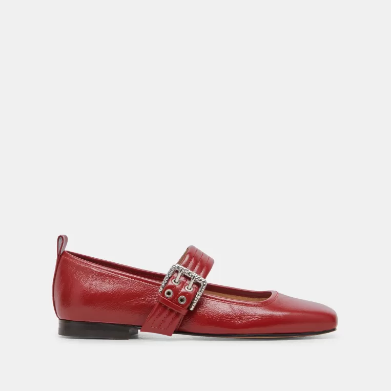 Dolce Vita Mary Janes | Ballet Flats^ARORA BALLET FLATS RED CRINKLE PATENT