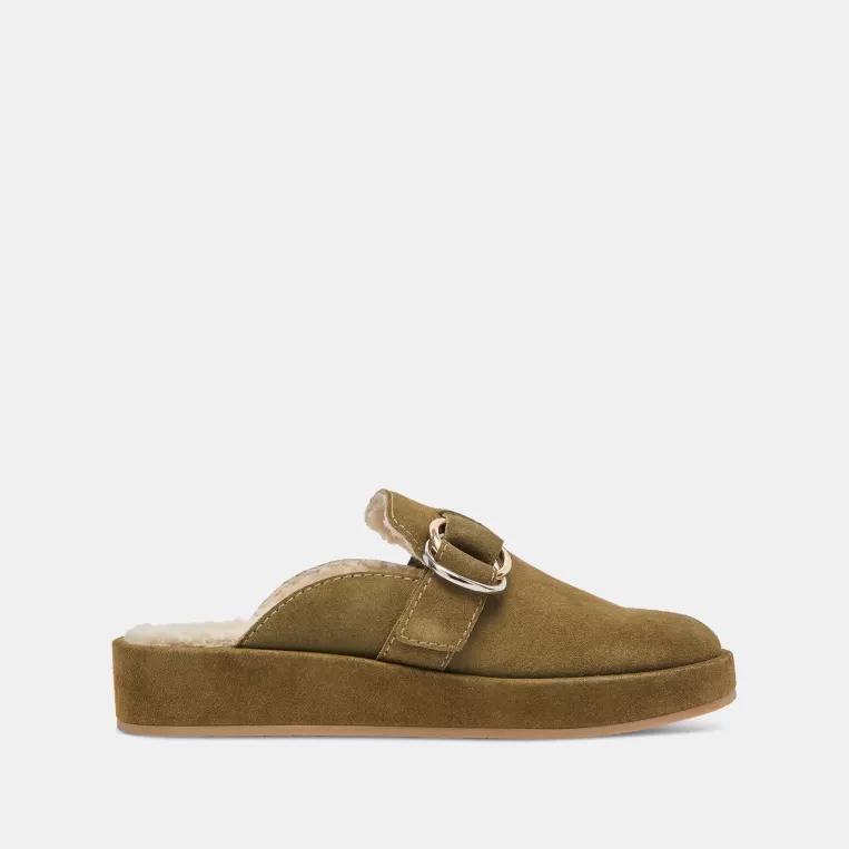 Dolce Vita Flats & Loafers^ASTOR PLUSH FLATS OLIVE SUEDE