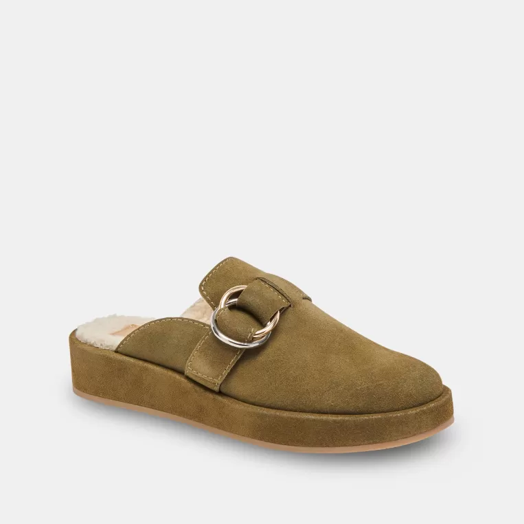 Dolce Vita Flats & Loafers^ASTOR PLUSH FLATS OLIVE SUEDE