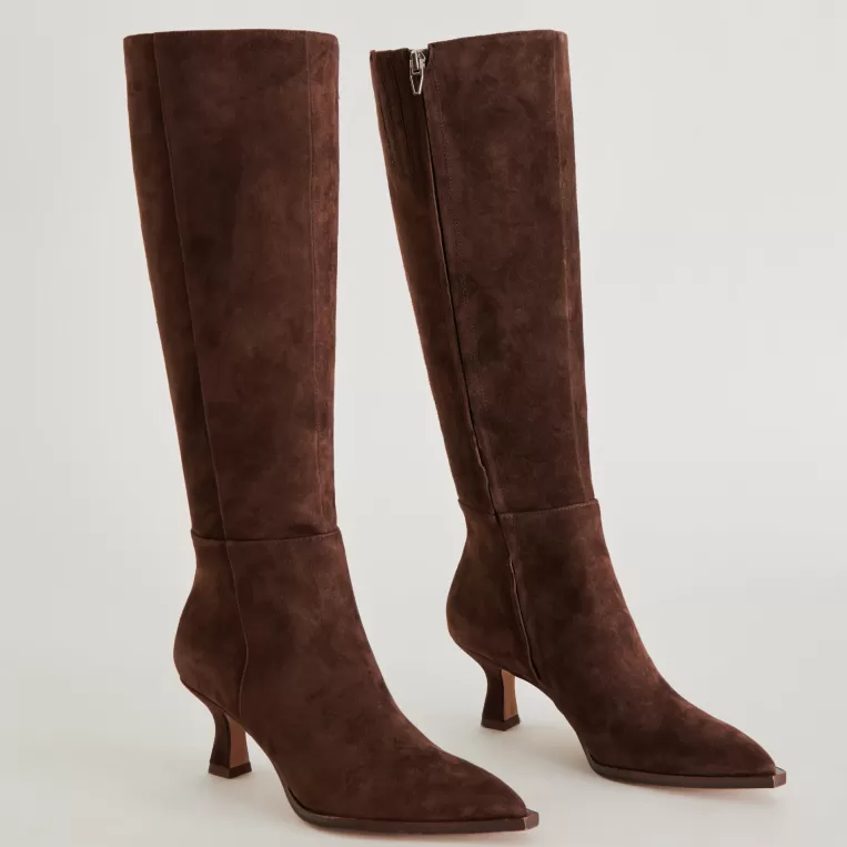 Dolce Vita Tall Boots | Wide Calf^AUGGIE WIDE CALF BOOTS DK BROWN SUEDE