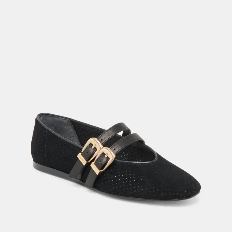 Dolce Vita Ballet Flats | Flats & Loafers^BAYLEE BALLET FLATS ONYX PERFORATED SUEDE