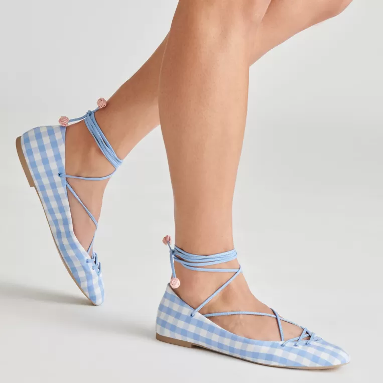 Dolce Vita Ballet Flats | Flats & Loafers^BEATE BALLET FLATS WHITE BLUE GINGHAM