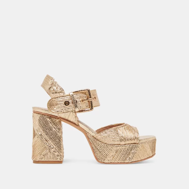 Dolce Vita Make It Metallic | Heels^BOBBY DECO HEELS GOLD WOVEN STELLA