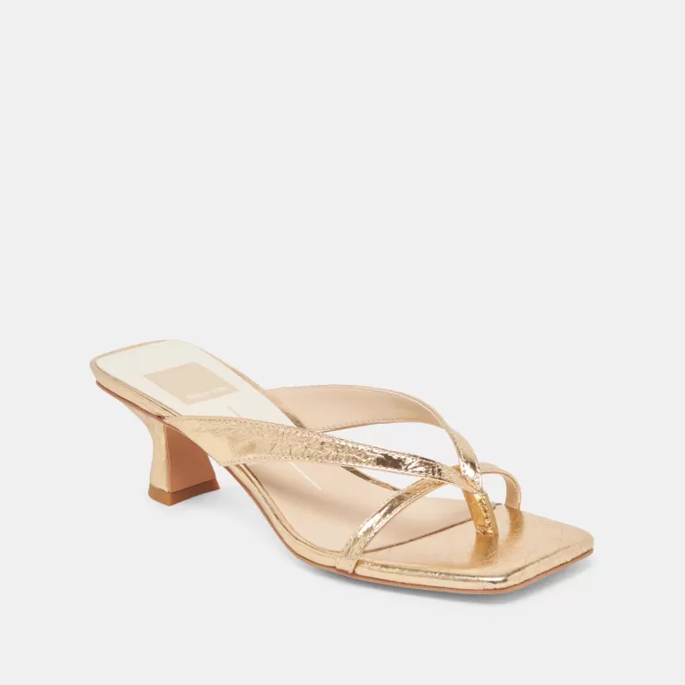 Dolce Vita Make It Metallic | Sandals^BREVEL HEELS GOLD DISTRESSED LEATHER