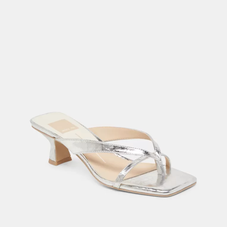 Dolce Vita Make It Metallic | Sandals^BREVEL HEELS SILVER DISTRESSED LEATHER