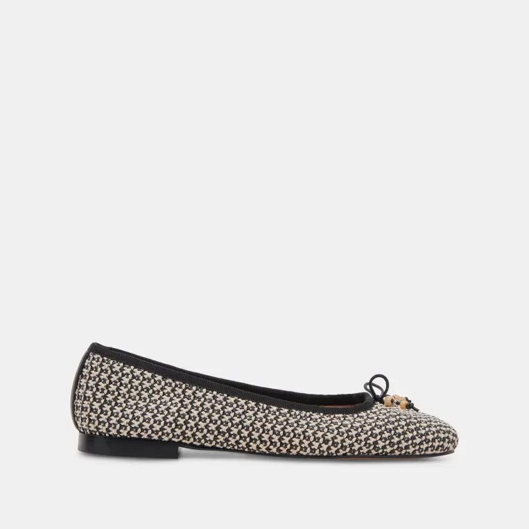 Dolce Vita Ballet Flats | Flats & Loafers^CACY BALLET FLATS WHITE BLACK RAFFIA