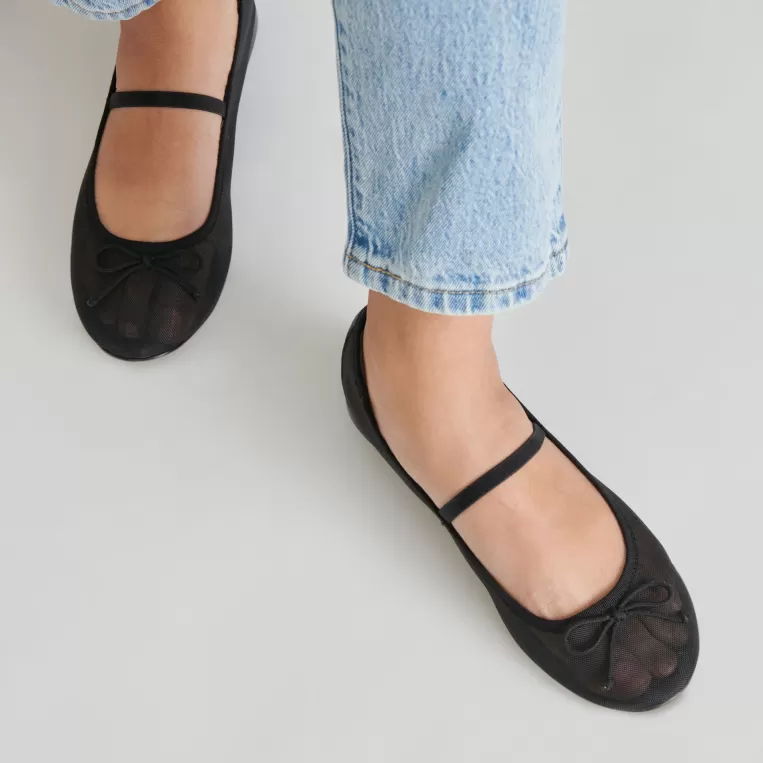 Dolce Vita Mary Janes | Ballet Flats^CADEL BALLET FLATS ONYX MESH