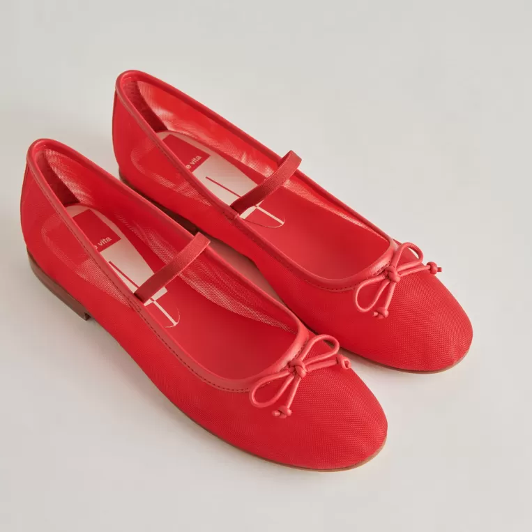 Dolce Vita Mary Janes | Ballet Flats^CADEL BALLET FLATS RED MESH