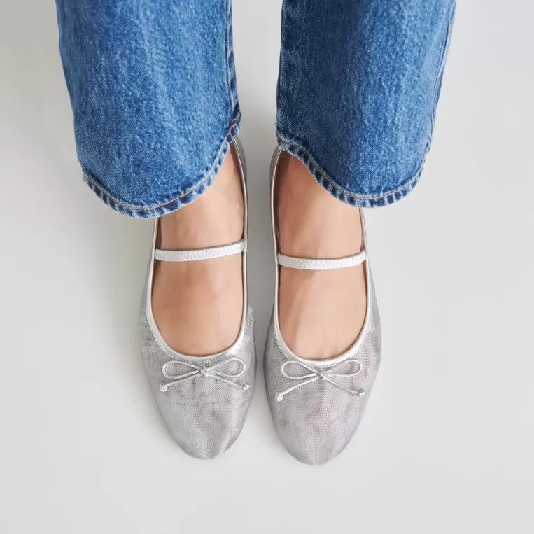 Dolce Vita Mary Janes | Ballet Flats^CADEL BALLET FLATS SILVER MESH