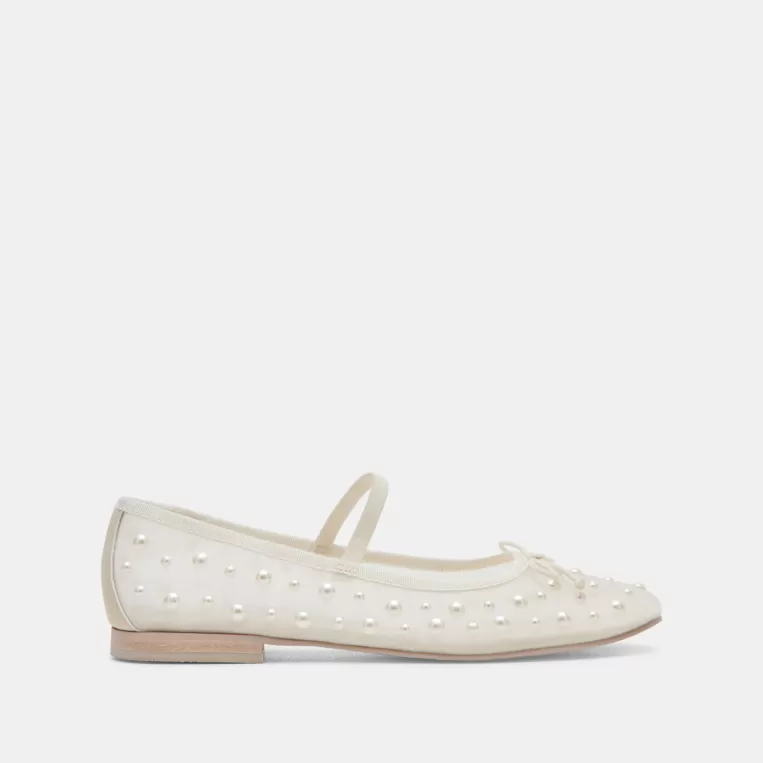 Dolce Vita Mary Janes | Ballet Flats^CADEL PEARL BALLET FLATS IVORY MESH