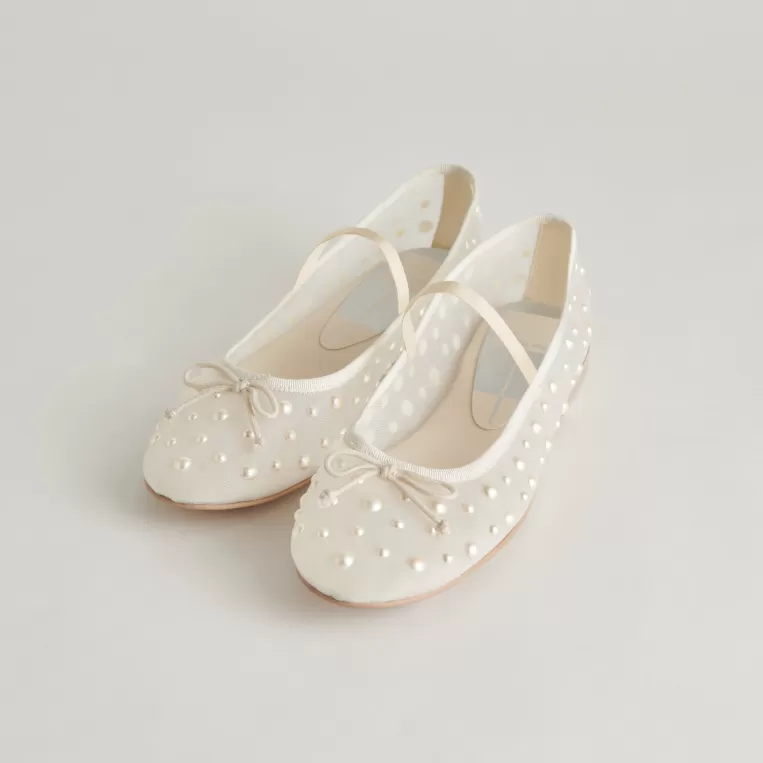 Dolce Vita Mary Janes | Ballet Flats^CADEL PEARL BALLET FLATS IVORY MESH