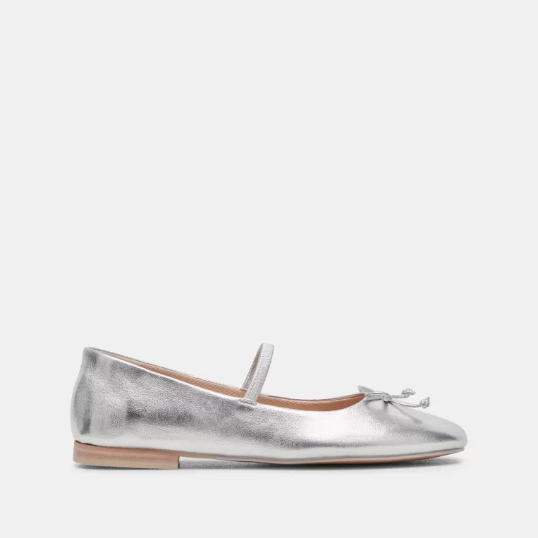 Dolce Vita Mary Janes | Ballet Flats^CARIN BALLET FLATS SILVER METALLIC LEATHER