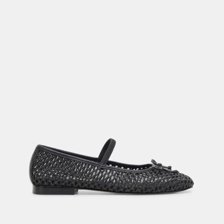 Dolce Vita Mary Janes | Ballet Flats^CARIN RAFFIA BALLET FLATS ONYX RAFFIA