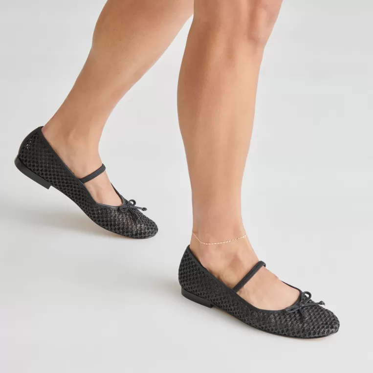 Dolce Vita Mary Janes | Ballet Flats^CARIN RAFFIA BALLET FLATS ONYX RAFFIA