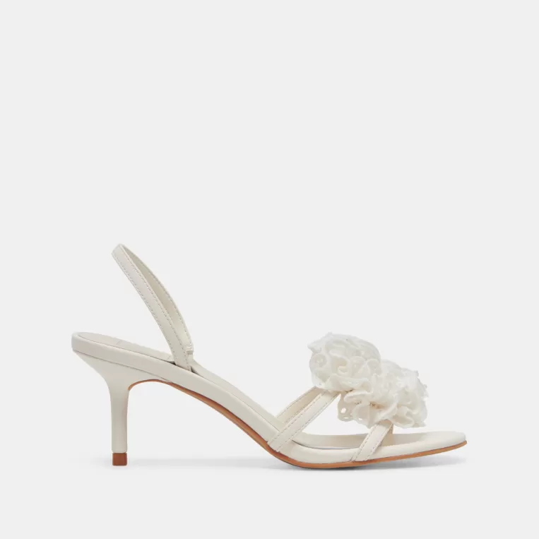 Dolce Vita Heels^CECILA HEELS WHITE FLORAL EYELET