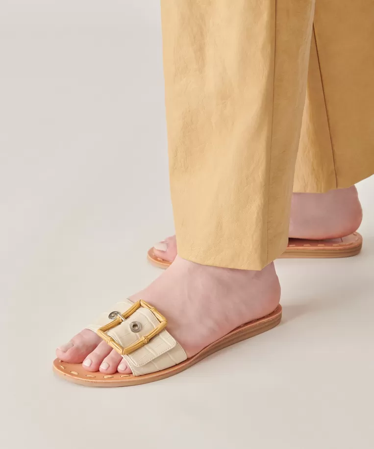 Dolce Vita Sandals^DASA SANDALS EGGSHELL EMBOSSED LEATHER