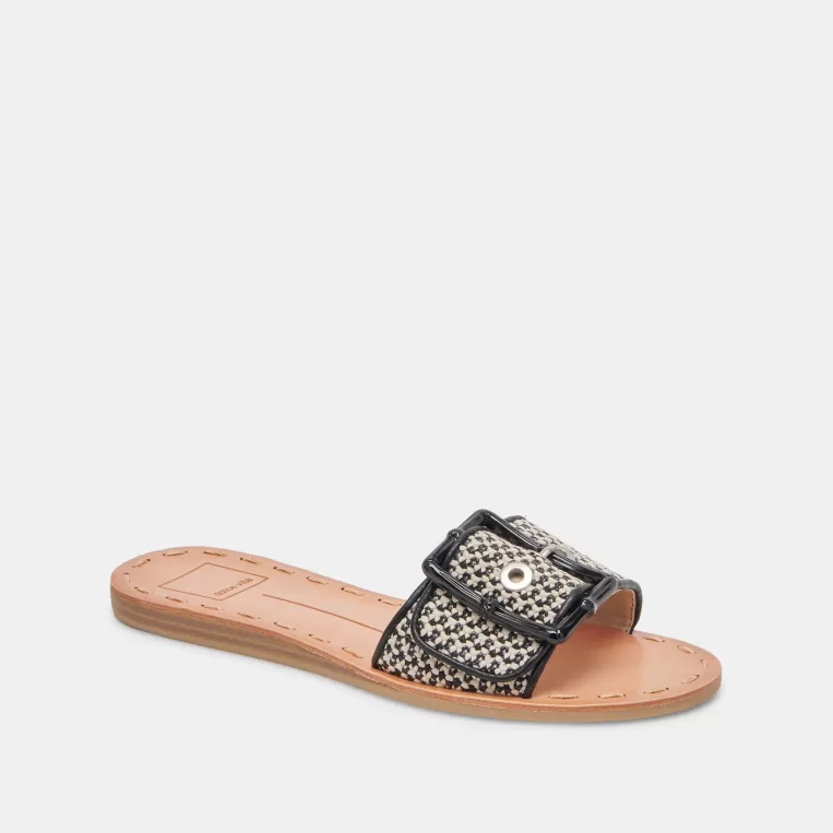 Dolce Vita Wide Widths | Sandals^DASA WIDE SANDALS BLACK NATURAL RAFFIA