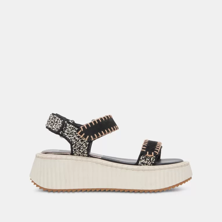 Dolce Vita Sandals^DEBRA SANDALS BLACK WHITE NUBUCK