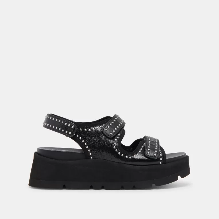 Dolce Vita Sandals^DUBAI STUD SANDALS MIDNIGHT CRINKLE PATENT