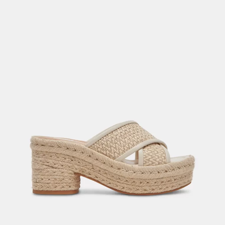 Dolce Vita Wedges | Sandals^ELDORA HEELS NATURAL WHITE RAFFIA