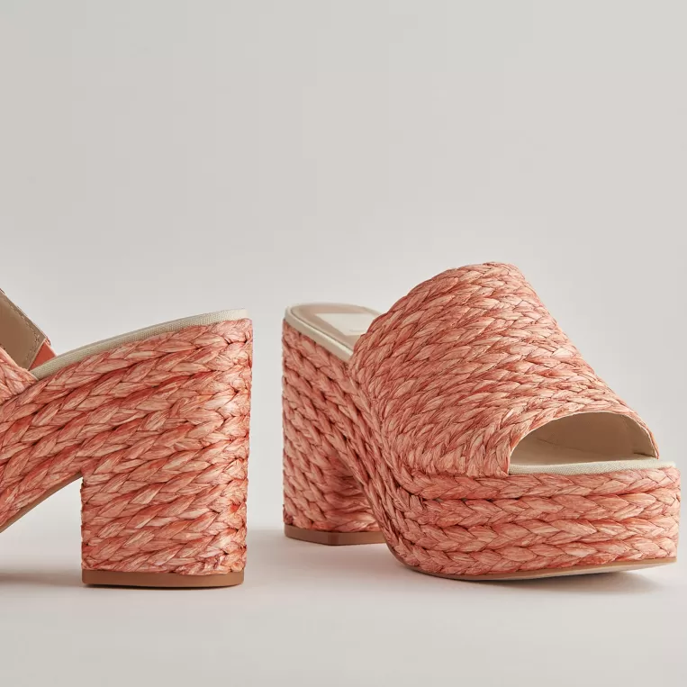 Dolce Vita Wedges^ELORA HEELS ORANGE RAFFIA