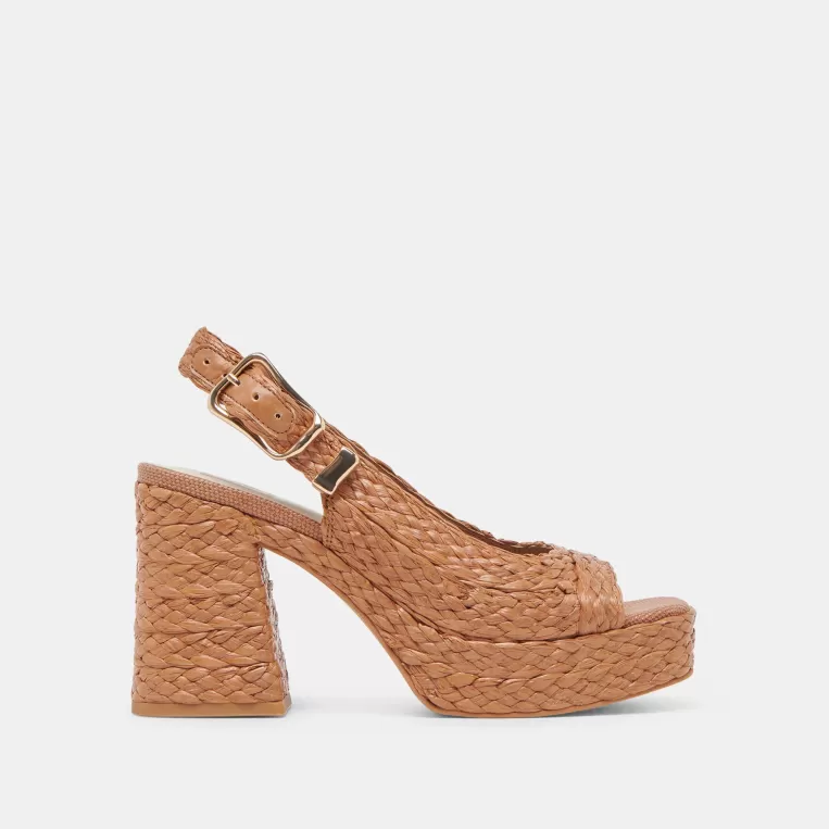 Dolce Vita Heels^FLORES HEELS COGNAC RAFFIA