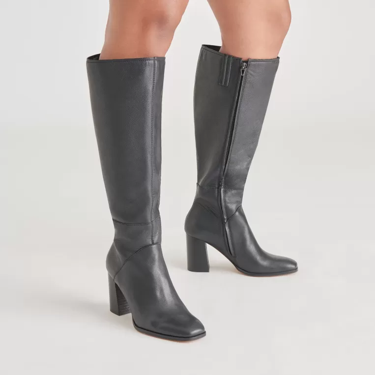 Dolce Vita Wide Calf^FYNN WIDE CALF BOOTS ONYX LEATHER