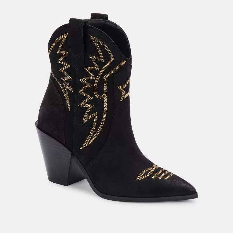 Dolce Vita Western Inspired^GINNI BOOTIES BLACK NUBUCK