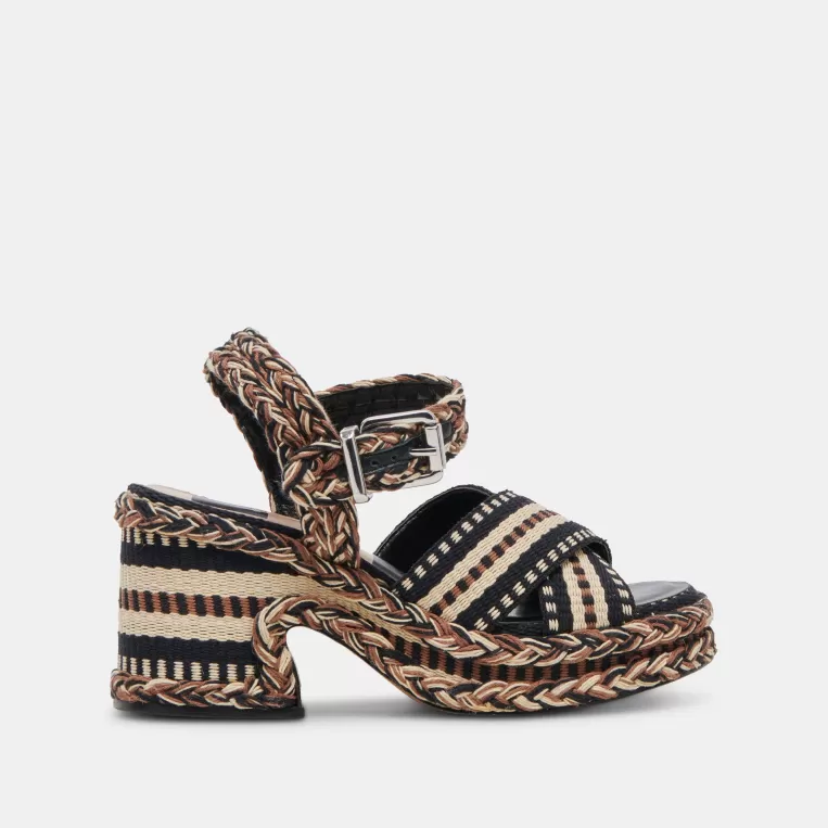 Dolce Vita Wedges | Sandals^GRAYCE HEELS BLACK MULTI WOVEN