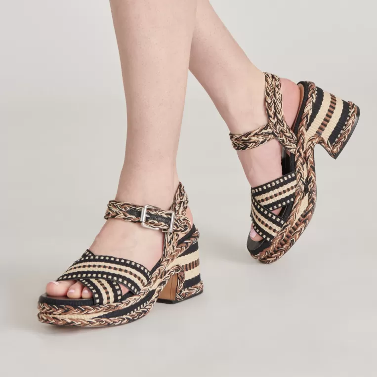 Dolce Vita Wedges | Sandals^GRAYCE HEELS BLACK MULTI WOVEN