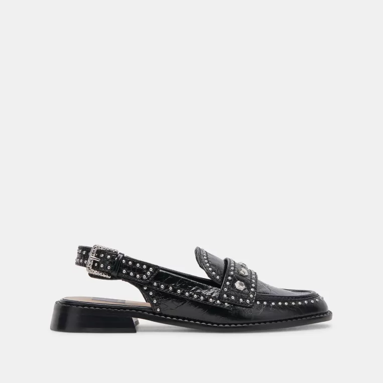 Dolce Vita Flats & Loafers^HARDI STUD LOAFERS MIDNIGHT CRINKLE PATENT