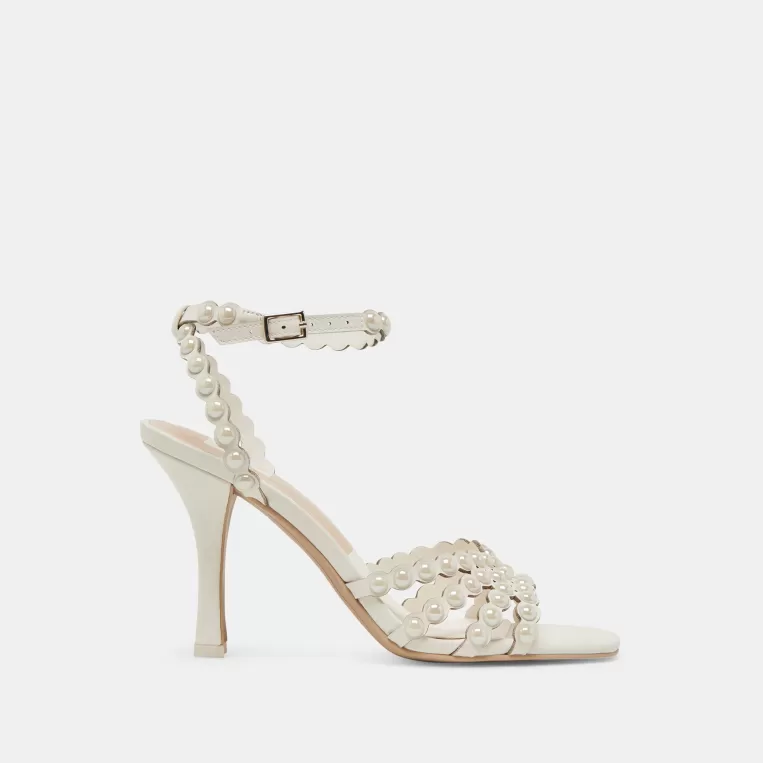 Dolce Vita Heels^HELLEN PEARL HEELS WHITE LEATHER