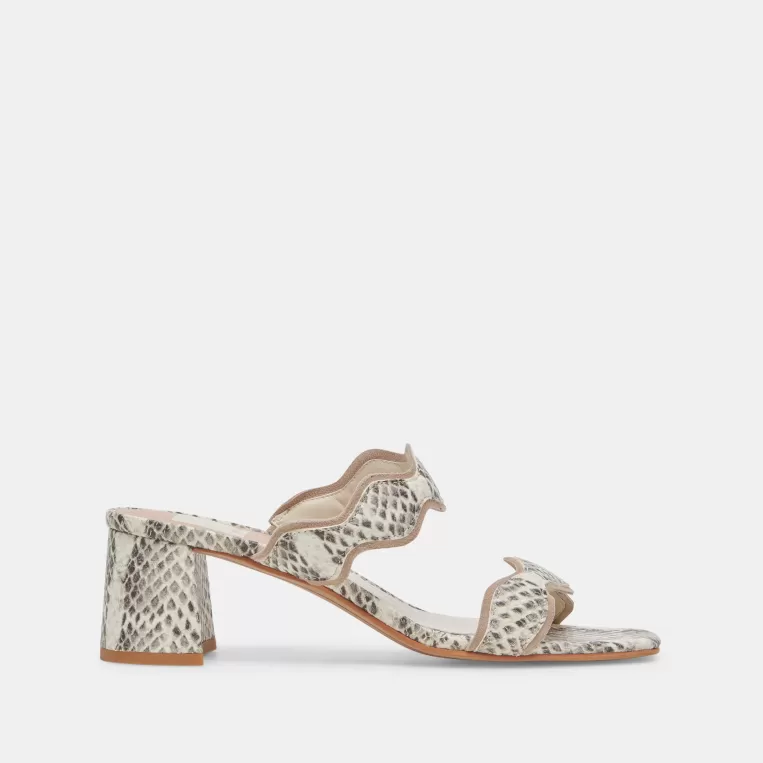 Dolce Vita Heels^ILVA MID HEELS GREY WHITE EMBOSSED LEATHER