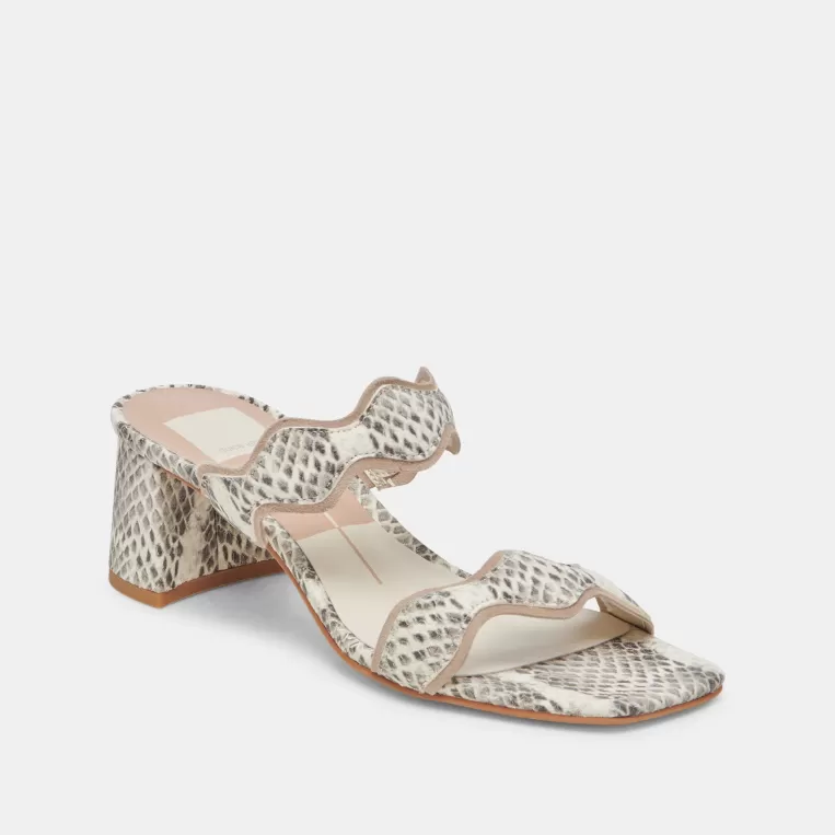 Dolce Vita Heels^ILVA MID HEELS GREY WHITE EMBOSSED LEATHER