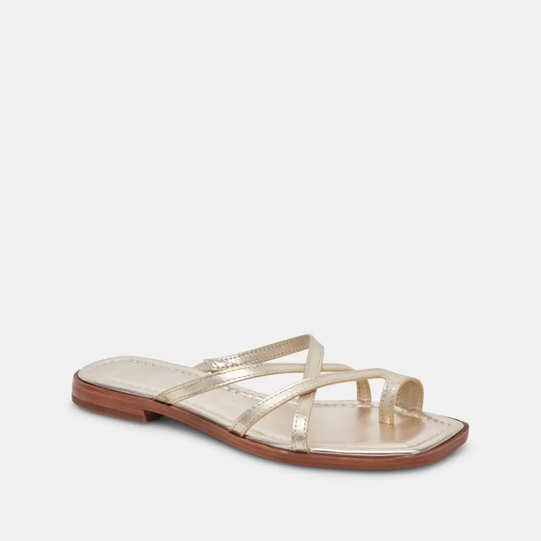 Dolce Vita Sandals^INDIGO SANDALS GOLD DISTRESSED LEATHER