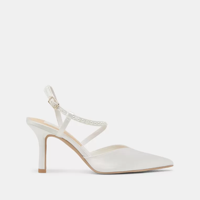 Dolce Vita Heels^KAMRA PEARL HEELS TRUE WHITE SATIN