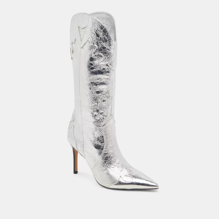 Dolce Vita Make It Metallic | Western Inspired^KASEDY BOOTS SILVER DISTRESSED LEATHER