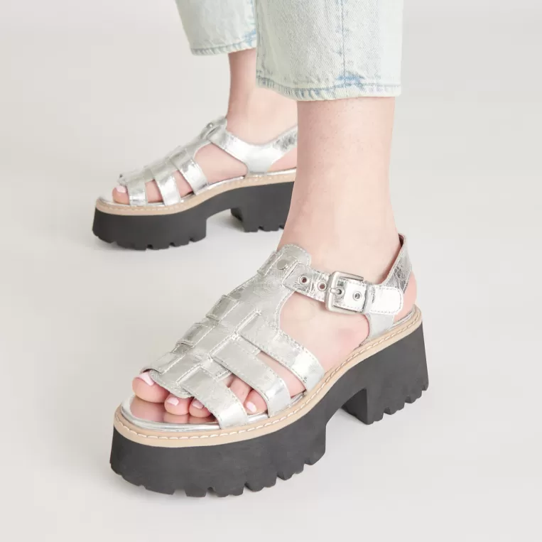 Dolce Vita Sandals^LATICE SANDALS SILVER DISTRESSED LEATHER