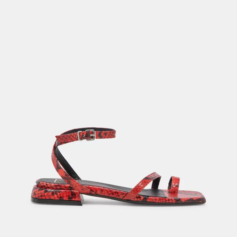 Dolce Vita Sandals^LEXI SANDALS RED SNAKE EMBOSSED